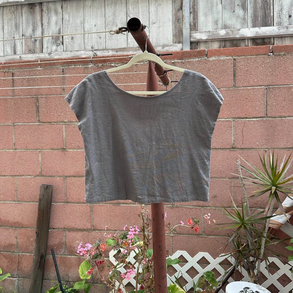 Oak and Fort Cropped Linen Top